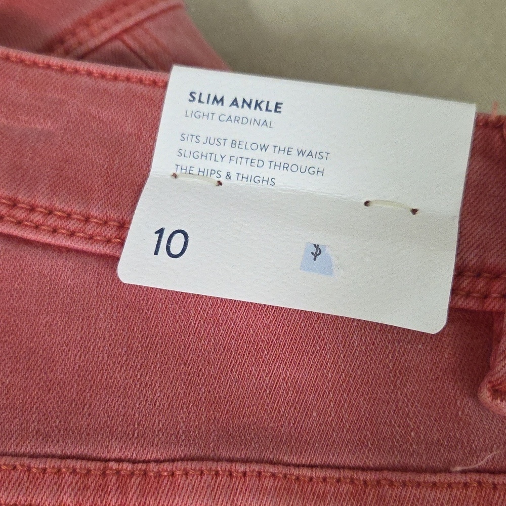 NWT J Jill Pink Sandwashed Jeans Slim Ankle  Sz 10 - Picture 4 of 6